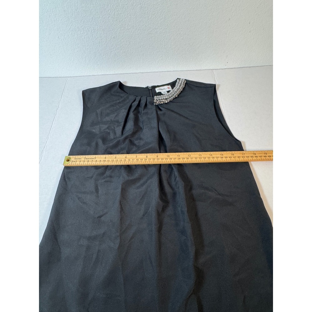 3.1 Phillip Lim Womens Shift Dress Black‎ Sleeveless Embellished Neckline Small - Picture 5 of 9